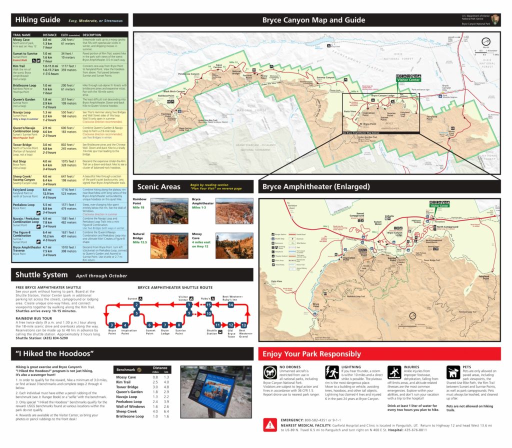 Bryce Canyon Trail Map Utah UTV/ATV Rental