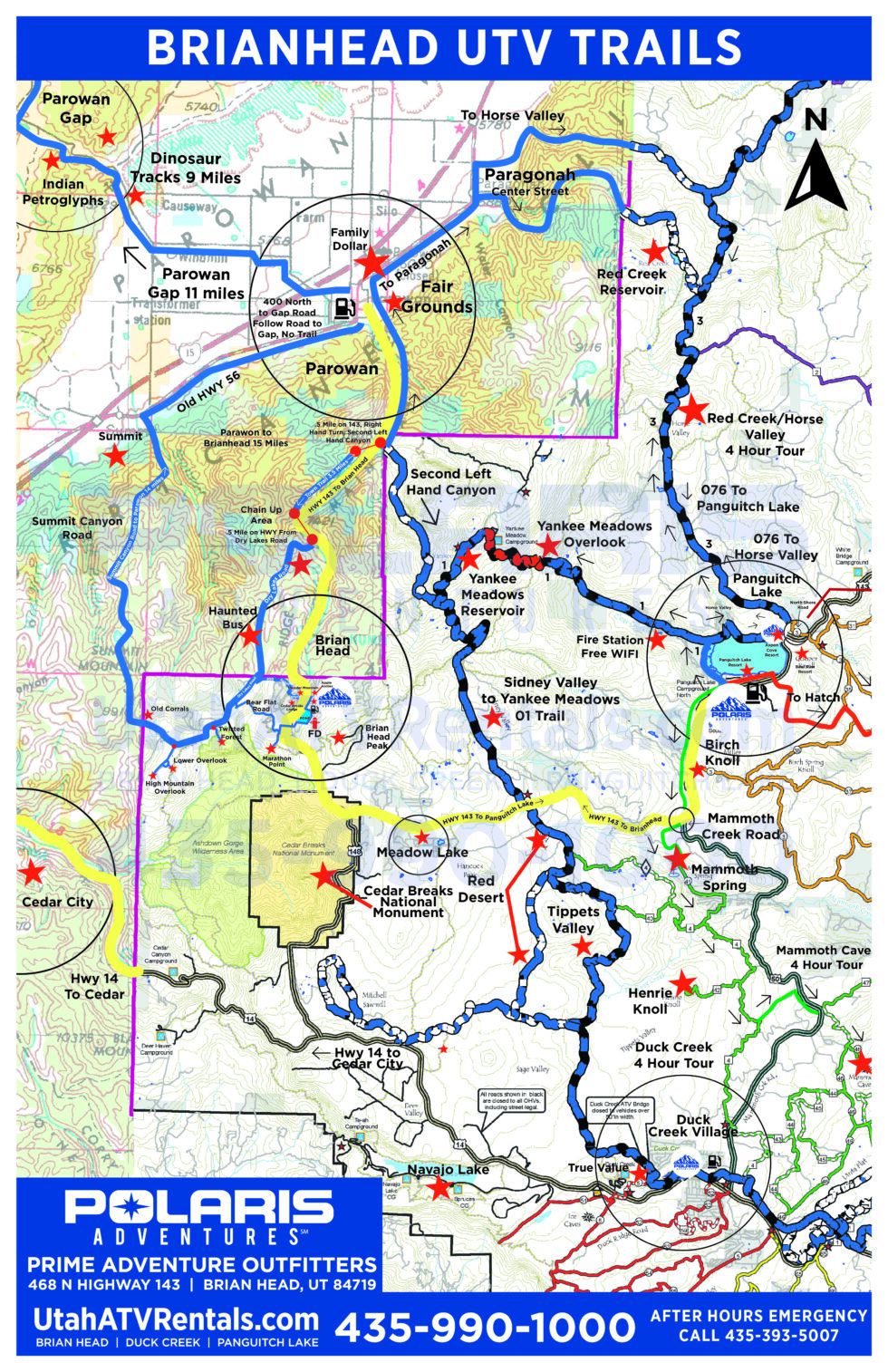 Brian Head Trail Map Utah Utvatv Rental