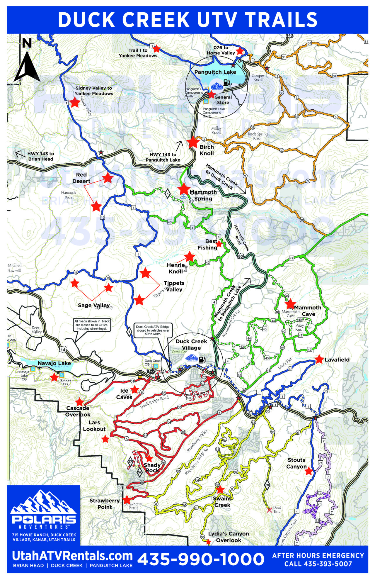 Duck Creek Trail Map | Utah UTV/ATV Rental