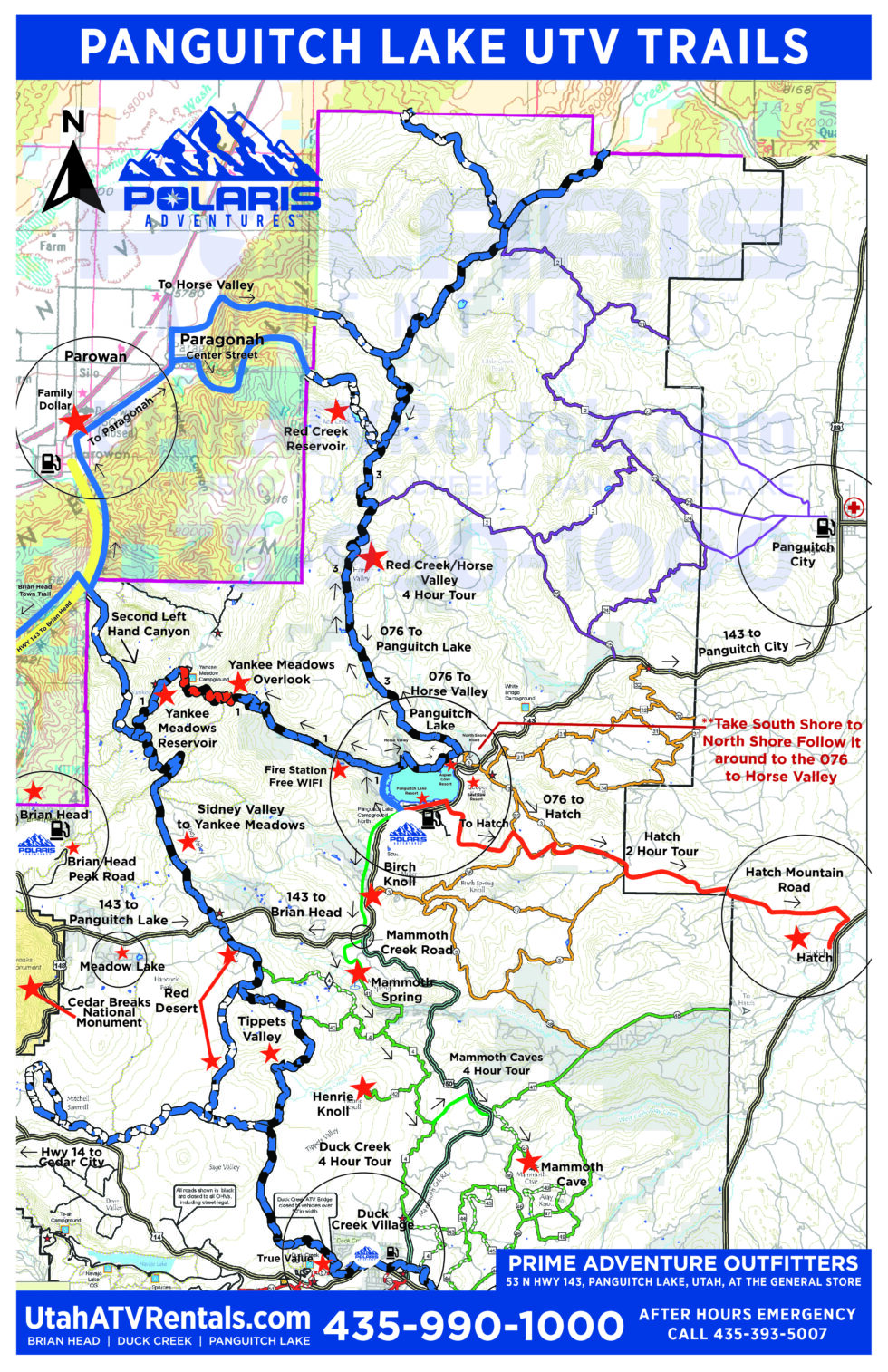 Panguitch Lake Trail Map | Utah UTV/ATV Rental